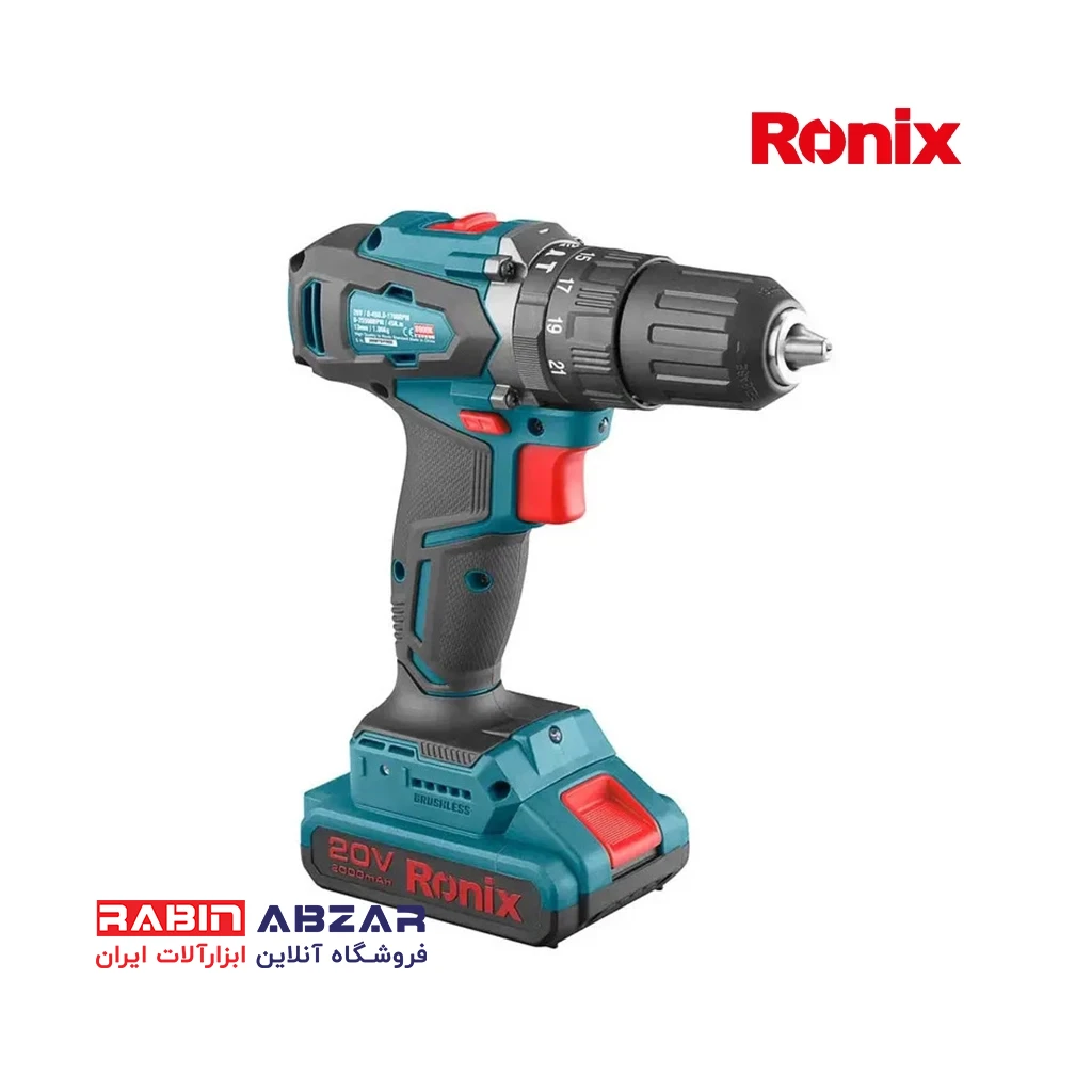 دریل شارژی 20 ولت چکشی براش لس رونیکس - RONIX - 8900K