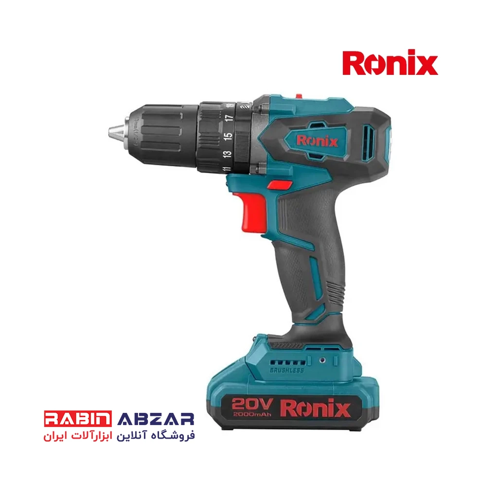 دریل شارژی 20 ولت چکشی براش لس رونیکس - RONIX - 8900K