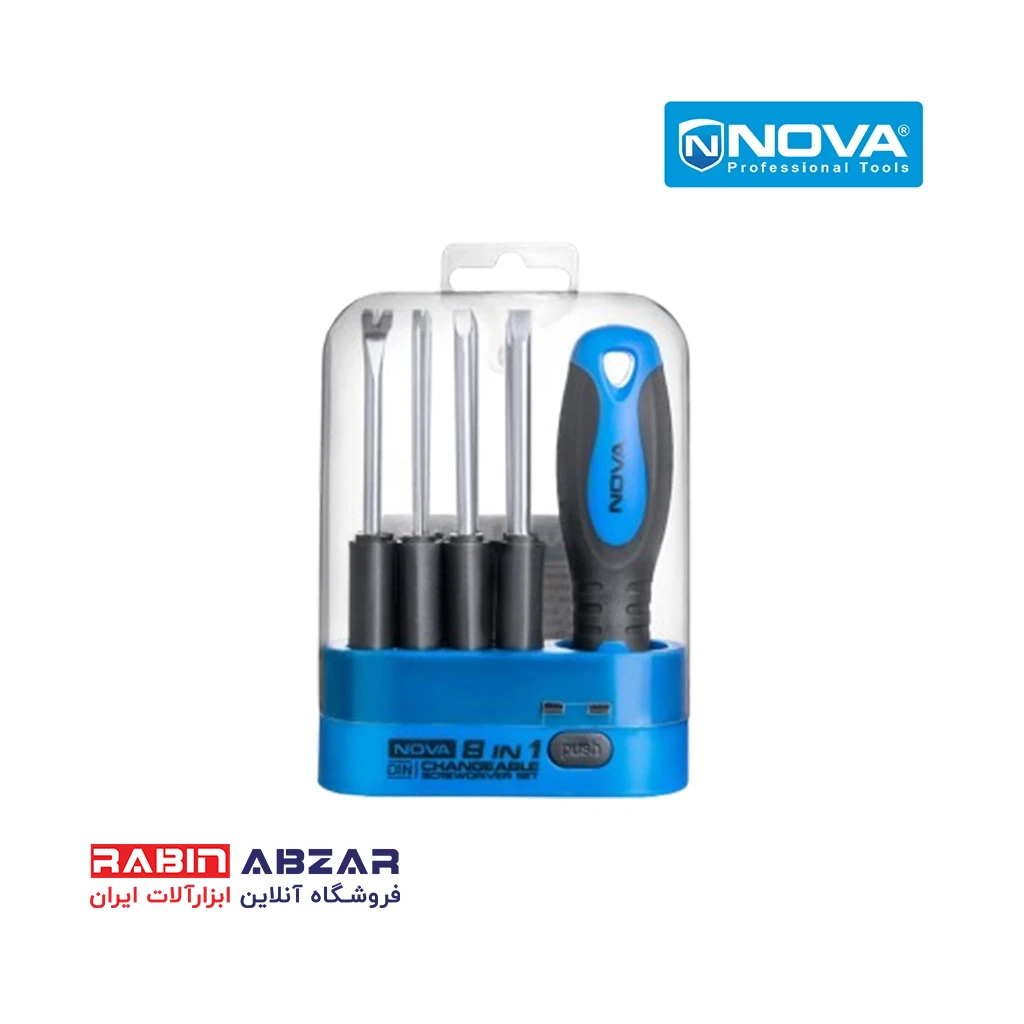 پیچ گوشتی 8 عددی قابل تعویض نووا - NOVA - 1340