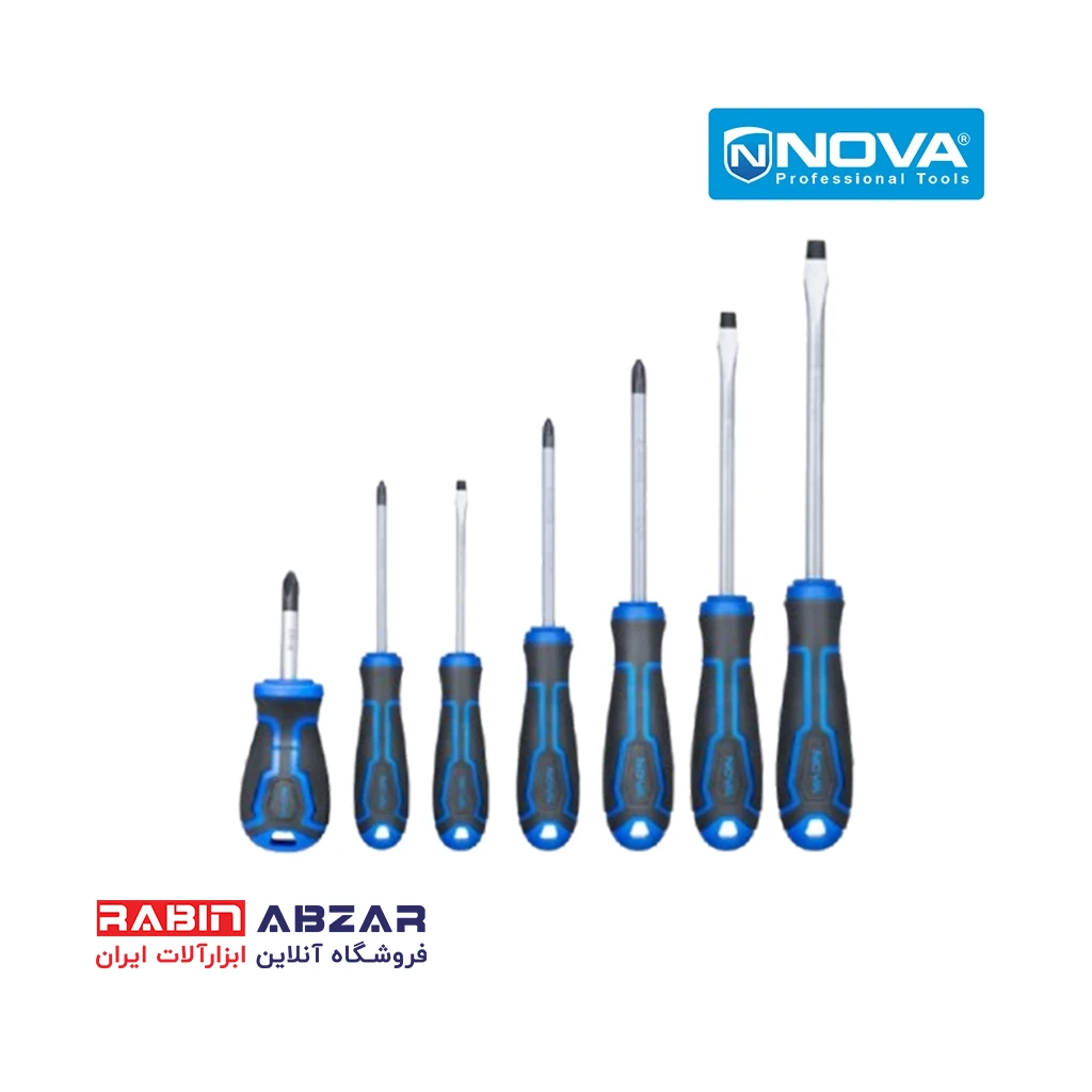 پیچ گوشتی 7 عددی دسته پلاستیکی نووا - NOVA - 1791