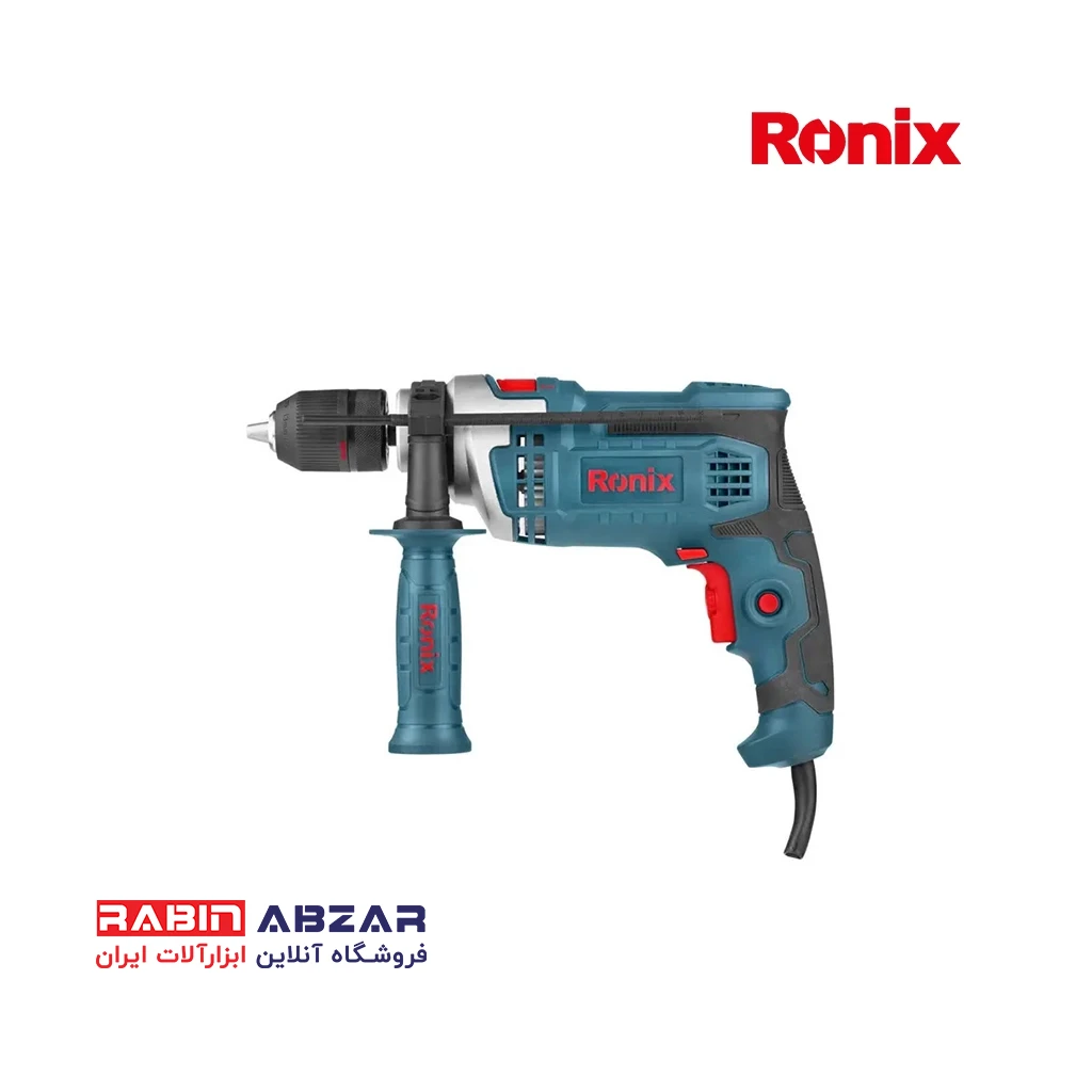 دریل 13 چکشی نیم تنه فلزی سه نظام اتومات رونیکس - RONIX - 2215