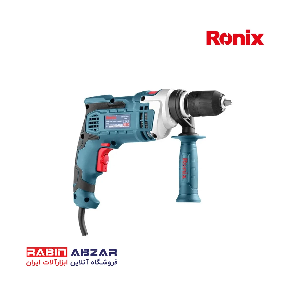 دریل 13 چکشی نیم تنه فلزی سه نظام اتومات رونیکس - RONIX - 2215